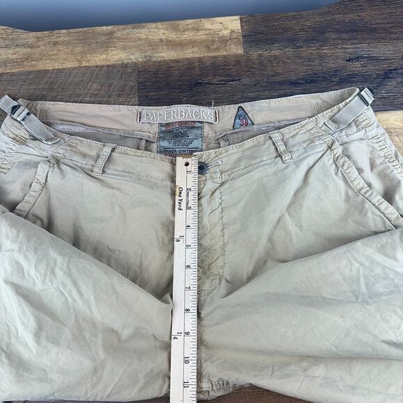 Paperbacks Men's Size 38 Tan Cotton Flat Front Cargo Shorts #124458 - Picture 4 of 9